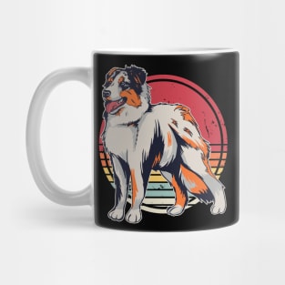 Australian Shepherd Dog Retro Vintage Mug